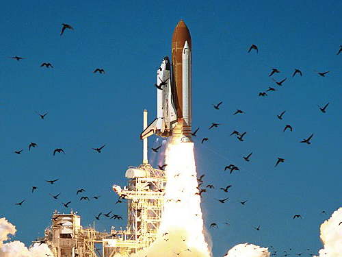 Nasa rocket leaving the ground
